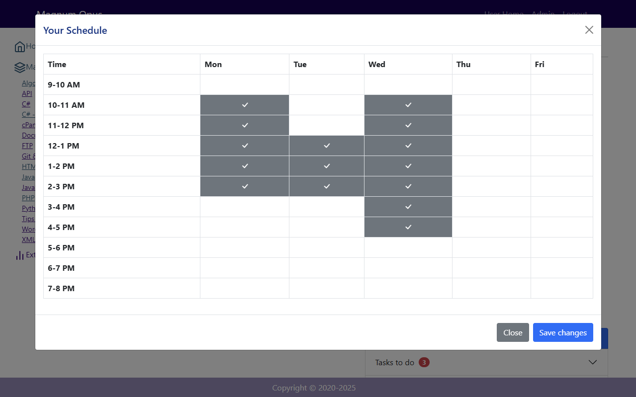 schedule